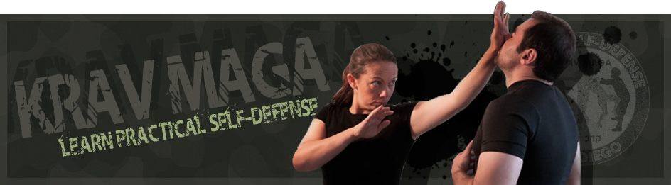 Instructor Veronica demonstrating a palm hell strike.